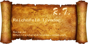 Reichsfeld Tivadar névjegykártya